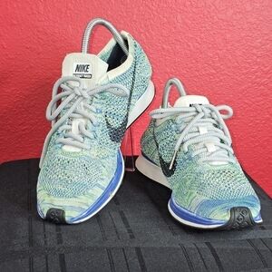 Nike Flyknit Racer Shoes - Tranquil Aqua (526628-104) Women's Size 10.5